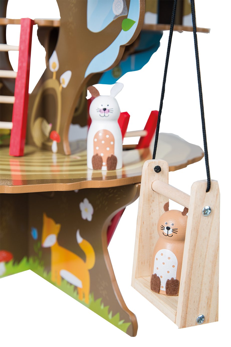 roba Baumhaus '4 Jahreszeiten', Holz Spielzeug-Baum mit 4 Spielseiten, inklusive Tieren und Zubehör