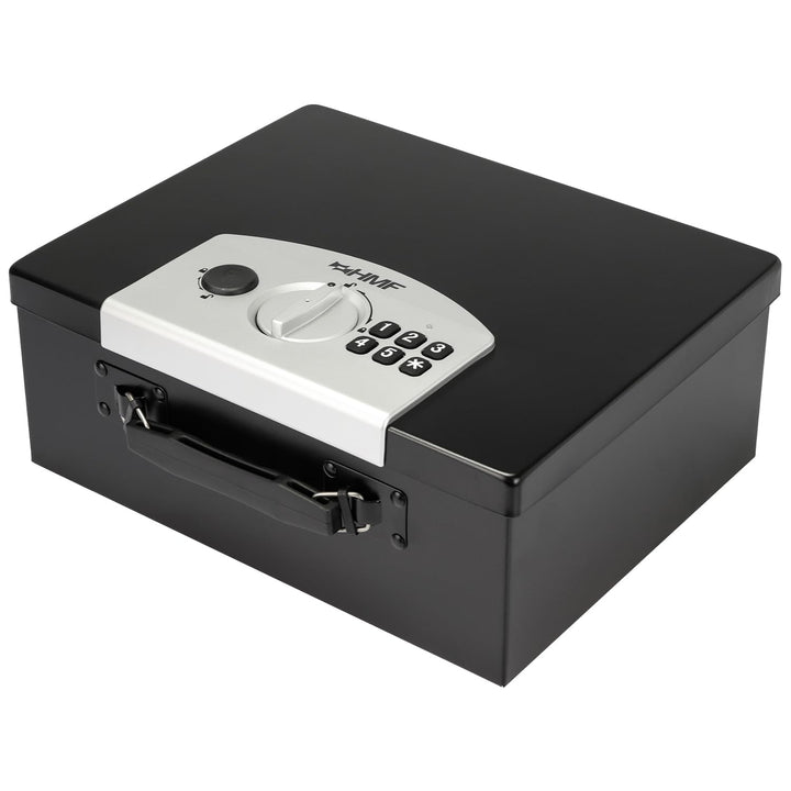 HMF 1006-02 Dokumentenbox mit Elektronikschloss | 32,5 x 25,5 x 12,5 cm | DIN A4 | Schwarz