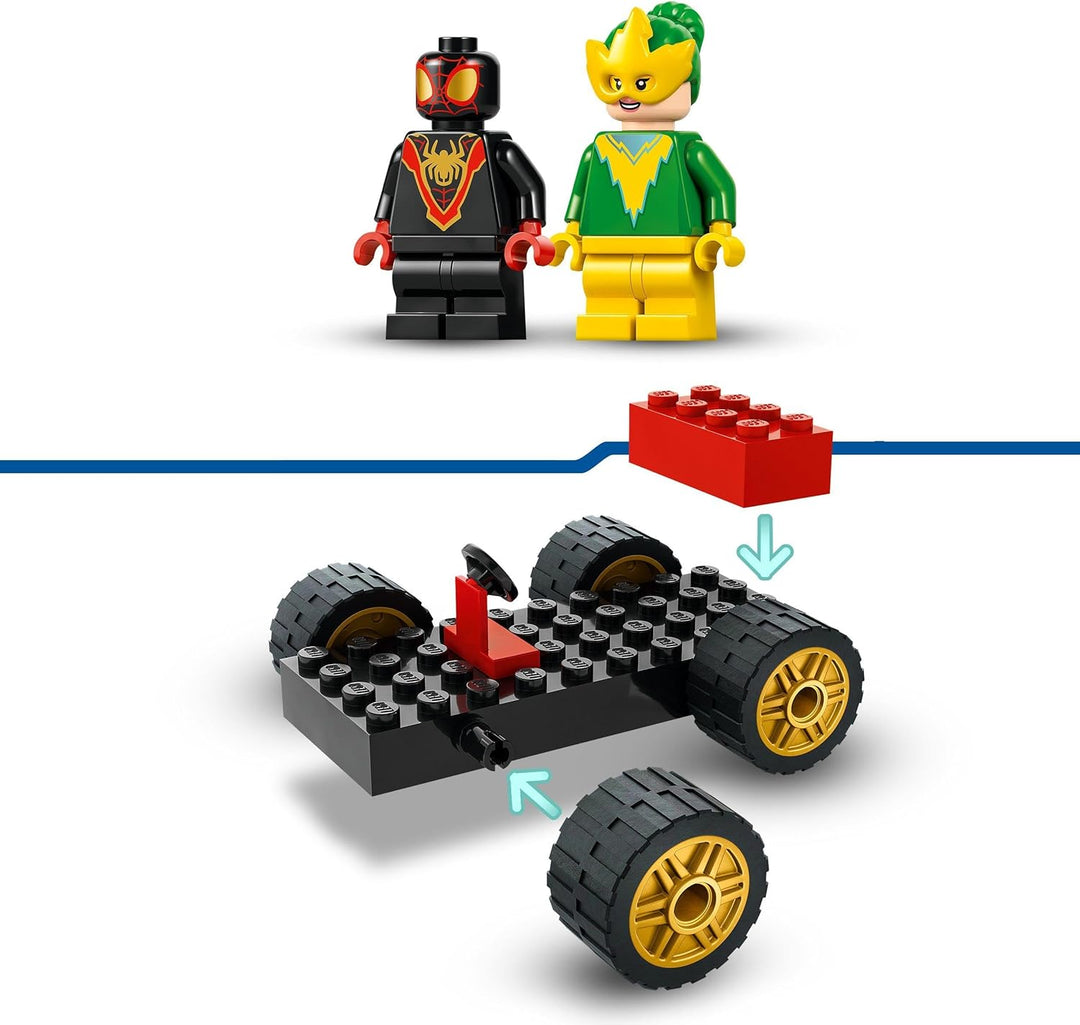 LEGO Marvel Spidey und Seine Super-Freunde Spideys Bohrfahrzeug Spielzeug mit Spider-Mans Auto und 2