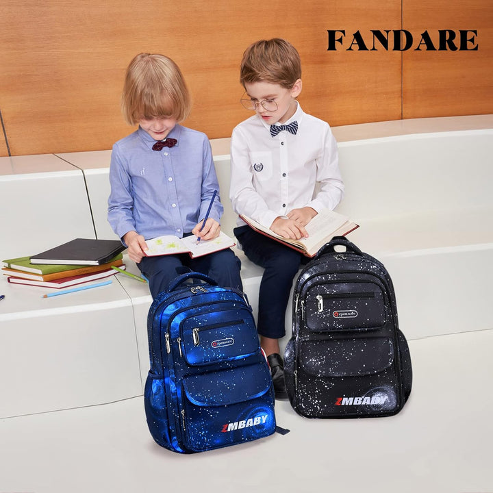 FANDARE Kinderrucksack Schulranzen Mehrfarbig Schultaschen Jungen Mädchen Schulrucksack Schultasche