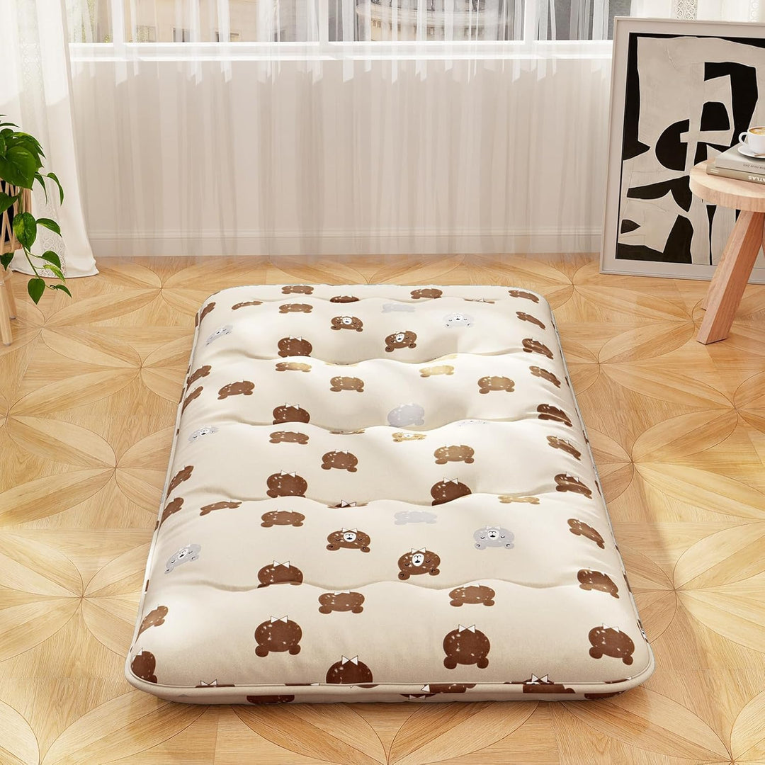 COSTWAY Japanische Futon Matratze, Tatami-Matte, Bodenmatratze, Klappmatratze mit waschbarem Bezug,