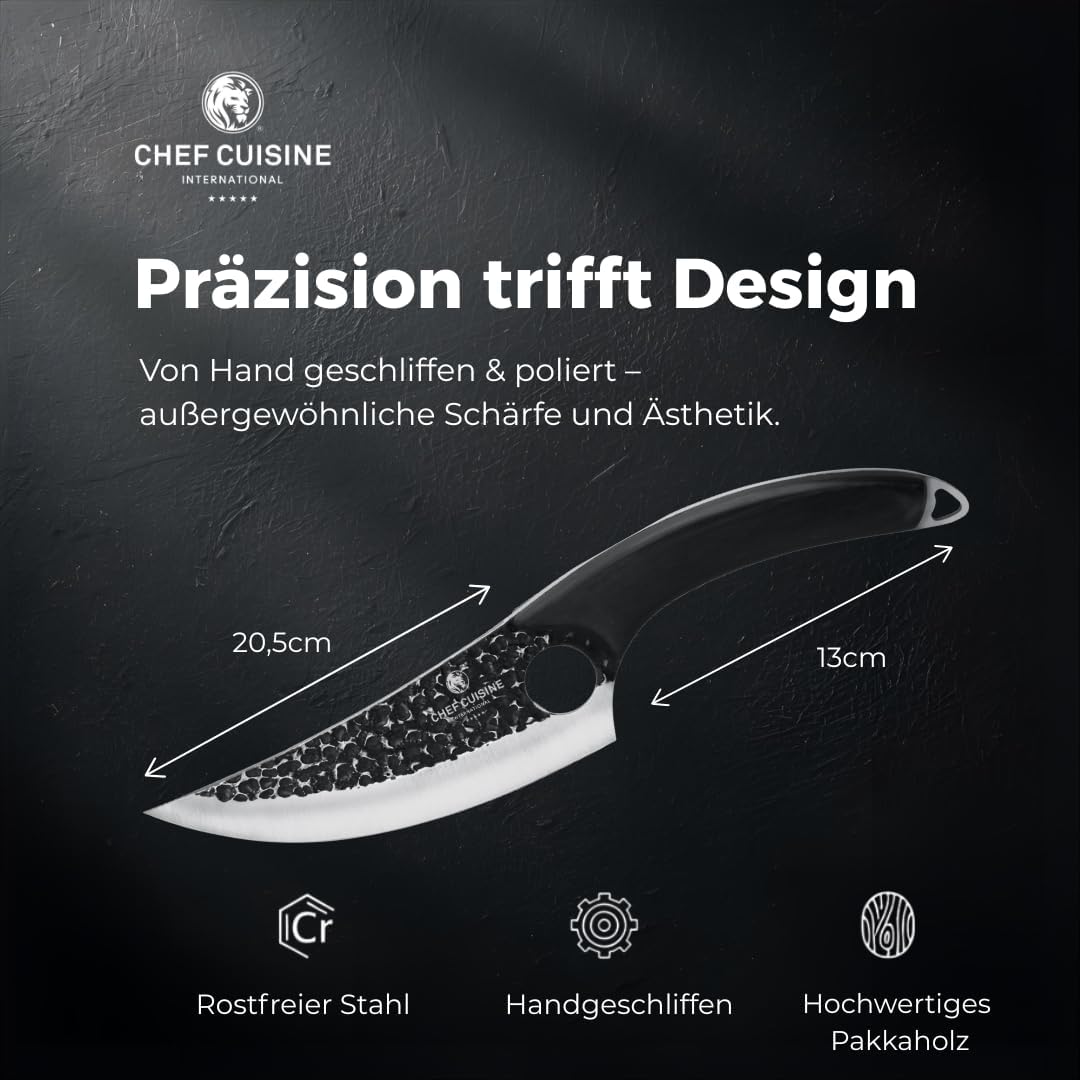 CHEF CUISINE BBQ Messer 53-55 HRC Stahl | 20,5 cm geschmiedete Klinge aus rostfreiem Klingenstahl |