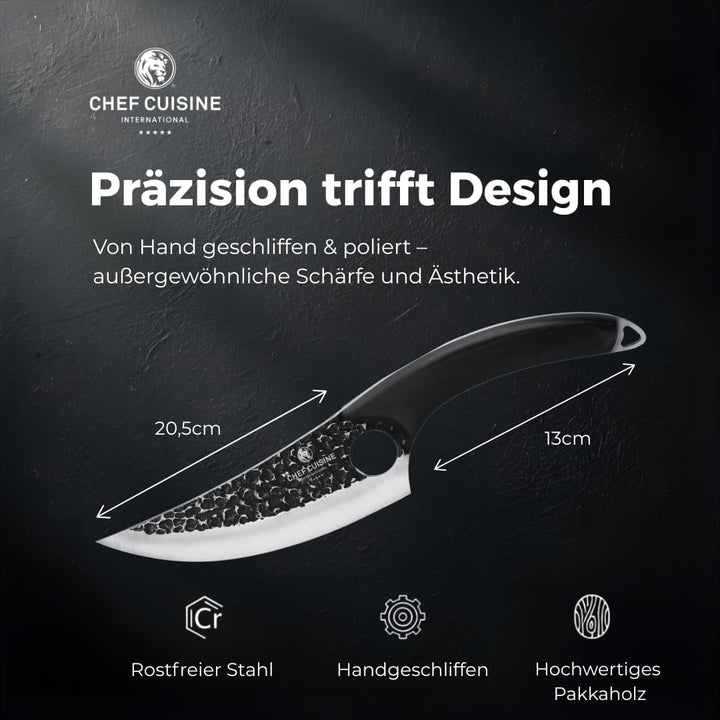 CHEF CUISINE BBQ Messer 53-55 HRC Stahl | 20,5 cm geschmiedete Klinge aus rostfreiem Klingenstahl |