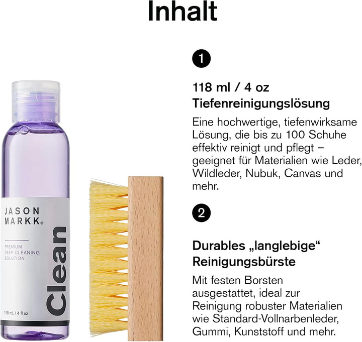 Jason Markk Tiefenreiniger für die Reinigung von Schuhen und Entfernt Schmutz und Flecken Essential