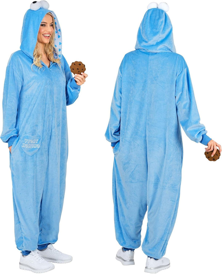 W WIDMANN MILANO Party Fashion - Tier Overall für Erwachsene, weicher Plüsch Jumpsuit mit Kapuze, Ti