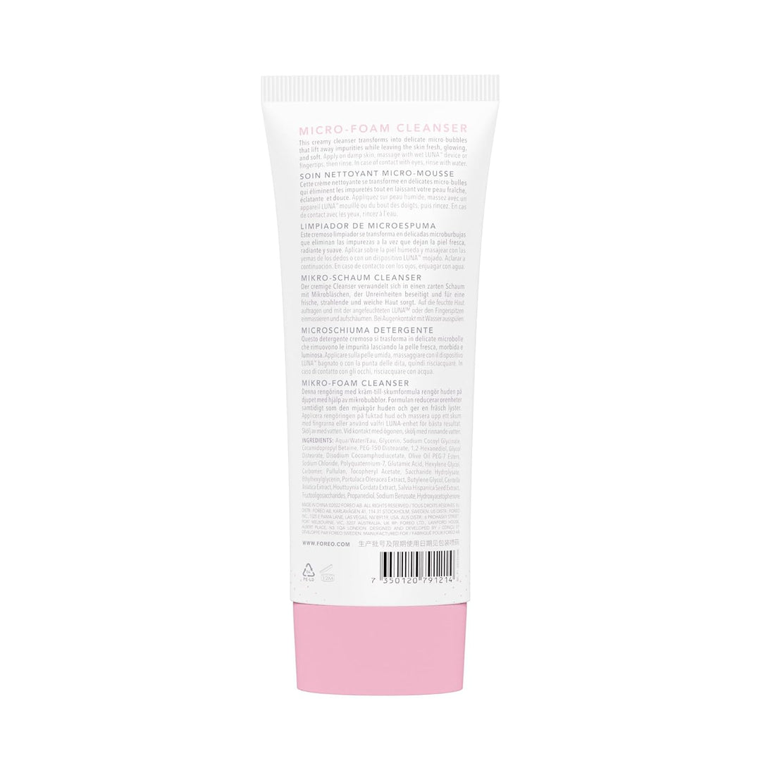 FOREO LUNA Micro-Foam Cleanser 2.0 – Gesichtsreinigung – Vitamin E - Aminosäuren - Mitesserentferner