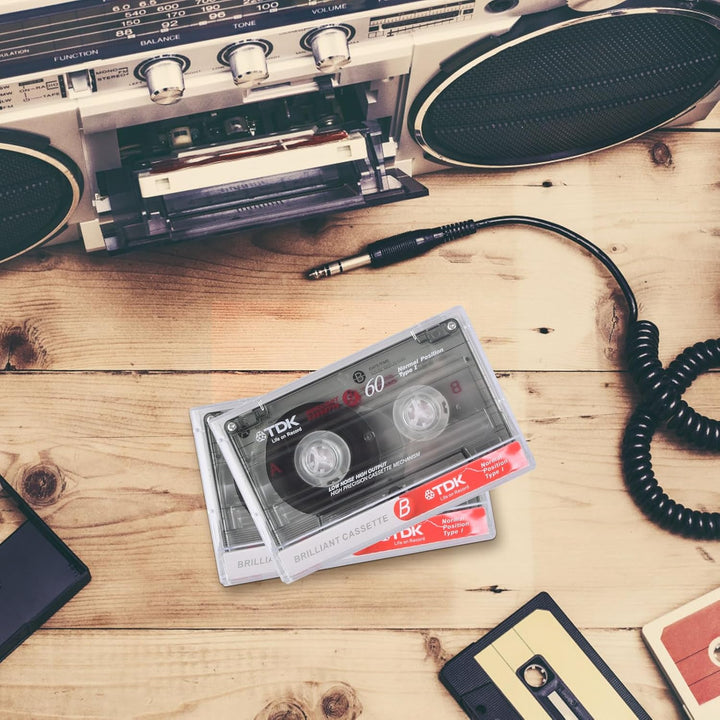 Natuce 10 Stück Kassette,Audio-Kassetten geräuscharm,60-Minuten Low Noise Musikkassette,Transparente