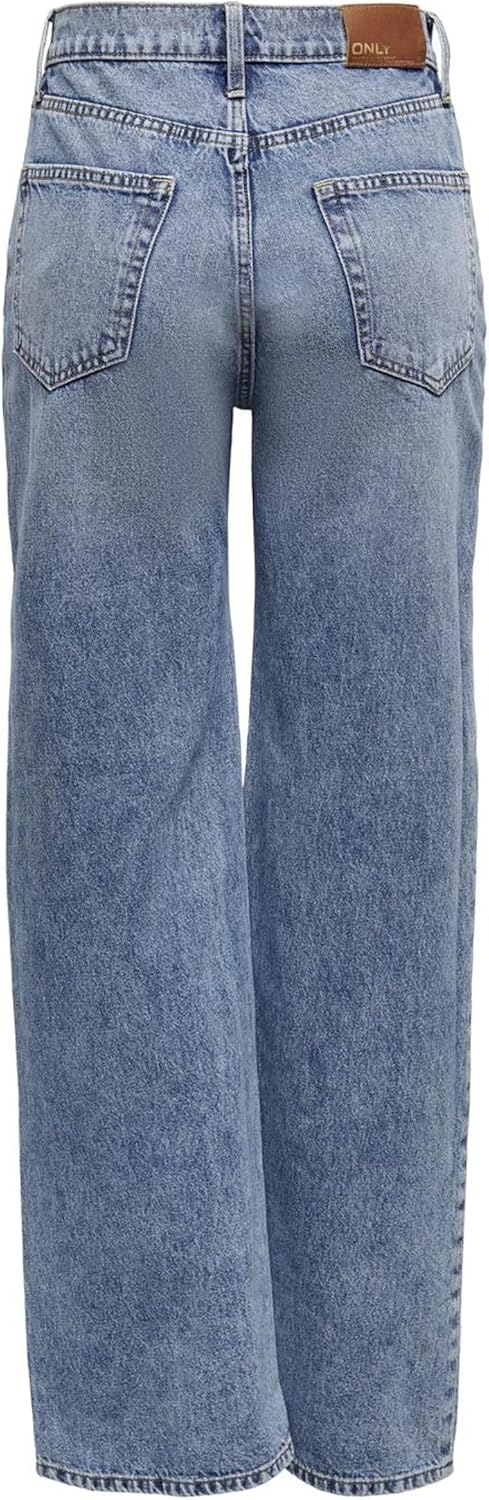 ONLY Female Jeans mit weitem Bein ONLHOPE Hohe Taille Weiter Beinschnitt Jeans 25W / 30L Light Blue