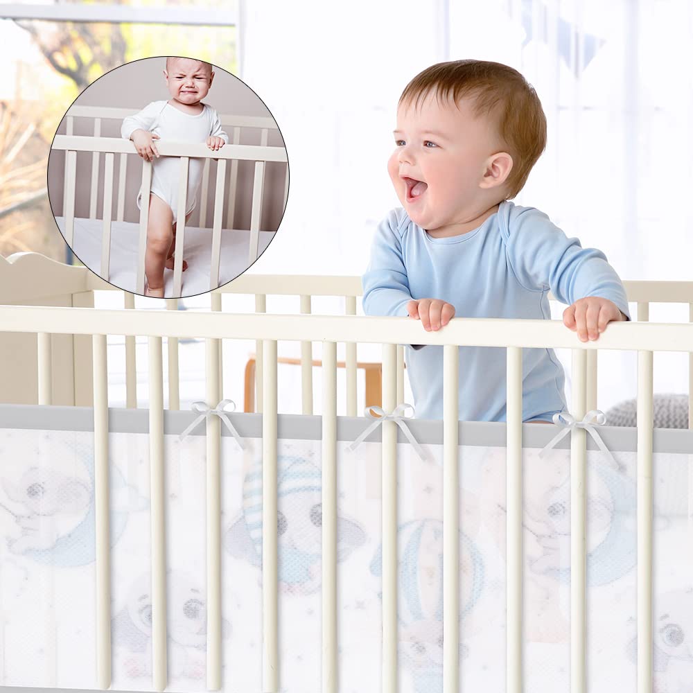 Aolso Bettumrandung Babybett, 2 Stück Nestchen für Kinderbetten Kantenschutz Baby Babybett, Atmungsa