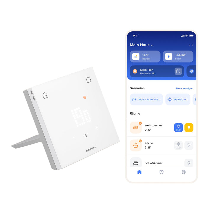 Netatmo Smartes Thermostat ORIGINAL für individuelle Heizkessel - Installationspaket, schnurlos/kabe