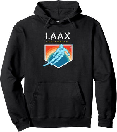 Laax Graubünden - Schweiz Retro 80s Skiferien Geschenk Pullover Hoodie