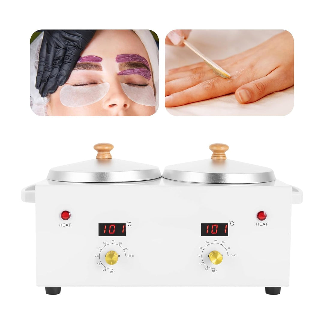 Doppel-Wachswärmer für Haarentfernung 2x600ml LED-Display 20-120℃