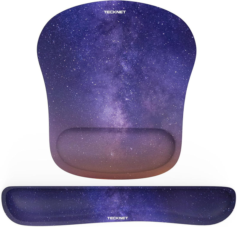 TECKNET Mauspad mit Handauflage, Gelkissen Mousepad und Ergonomische Memory Foam Tastatur Handgelenk