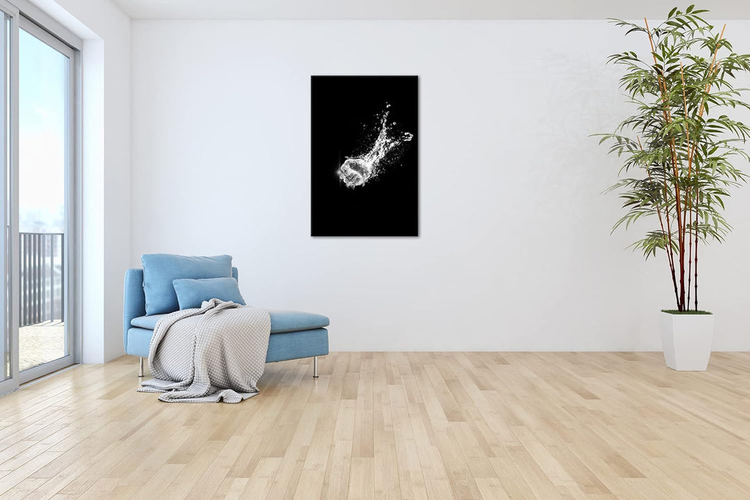 deyoli Faust aus Wasser Format: 80x60 Effekt: Schwarz&Weiss als Leinwandbild, Motiv fertig gerahmt a