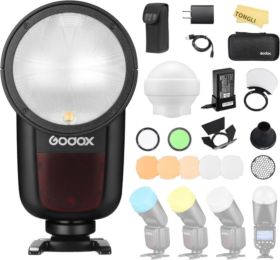 GODOX V1-N Blitz für Nikon Rundkopf Kamerablitz Speedlite TTL Speedlight 2.4G Wireless System 1/8000