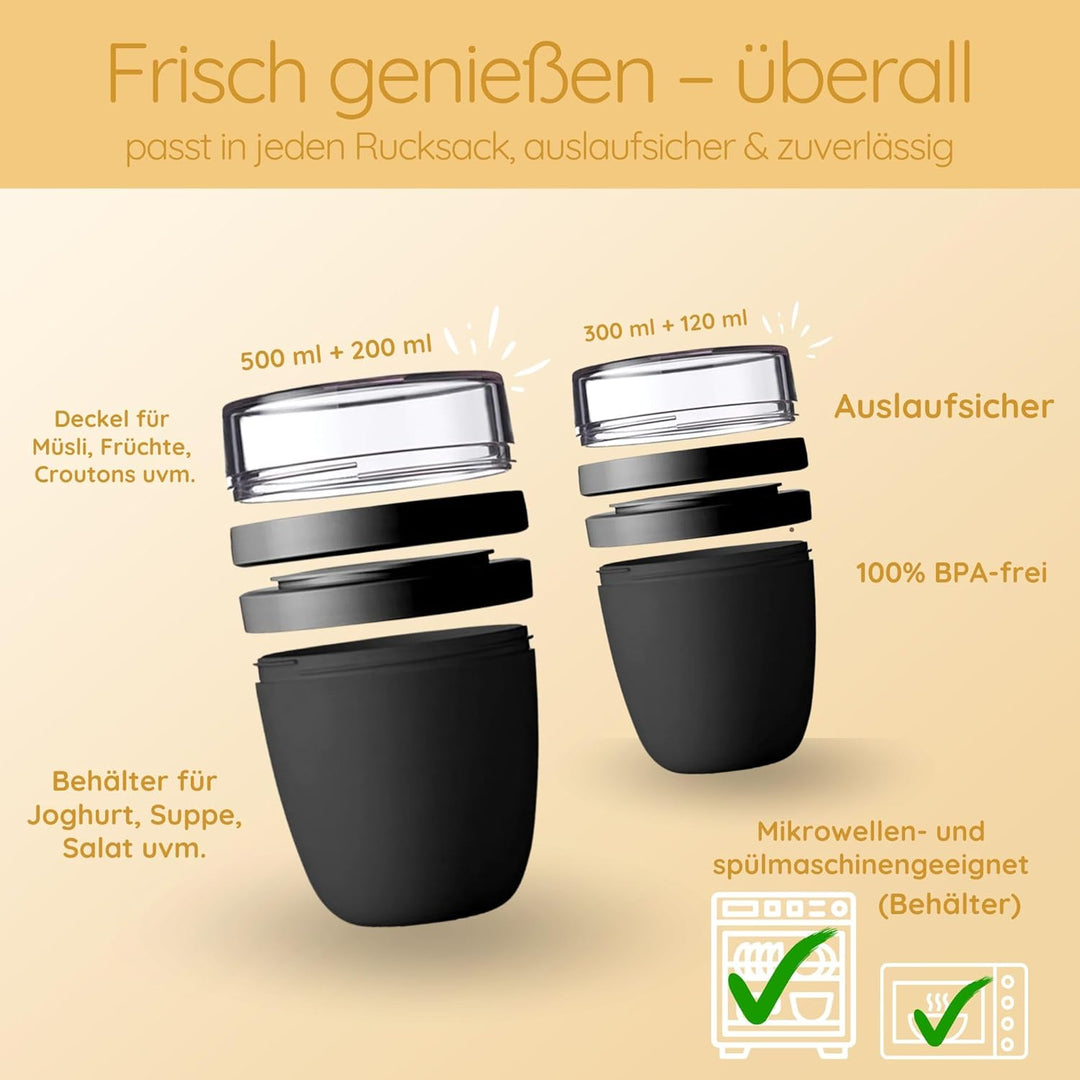 Mepal Müslibecher personalisiert, Pot Joghurtbecher, to go Becher, Geeignet für Tiefkühler, Mikrowel