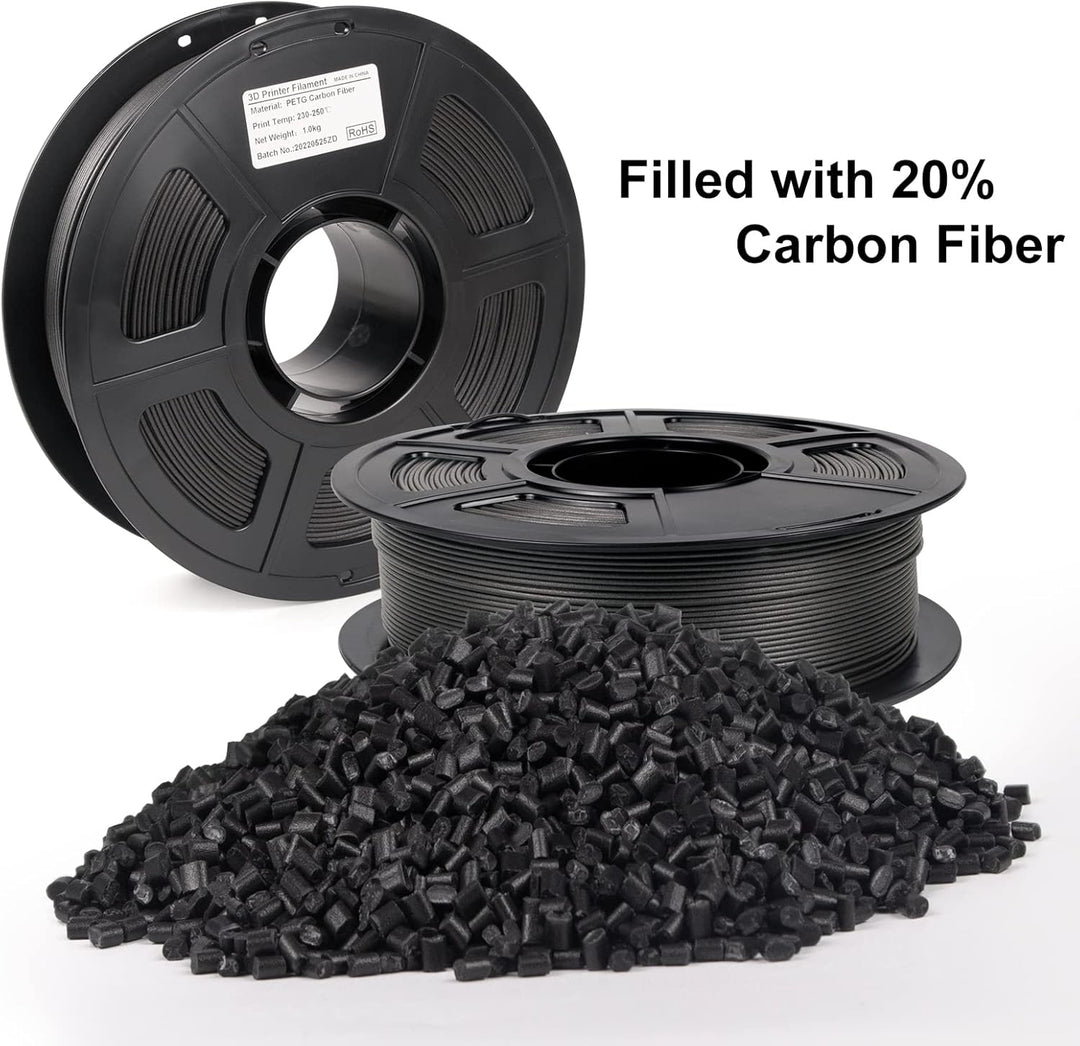 IEMAI PETG Carbon Fibre Filament 1.75 mm, 3D Printer Filament PETG, Carbon Fibre Filament 1.75 PETG