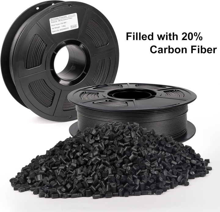 IEMAI PETG Carbon Fibre Filament 1.75 mm, 3D Printer Filament PETG, Carbon Fibre Filament 1.75 PETG