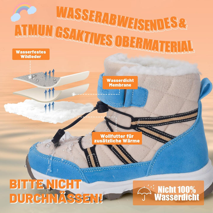 visionreast Winterstiefel Mädchen Winterschuhe Kinder Junge Wanderschuhe mit Wollfutter Schneestiefe