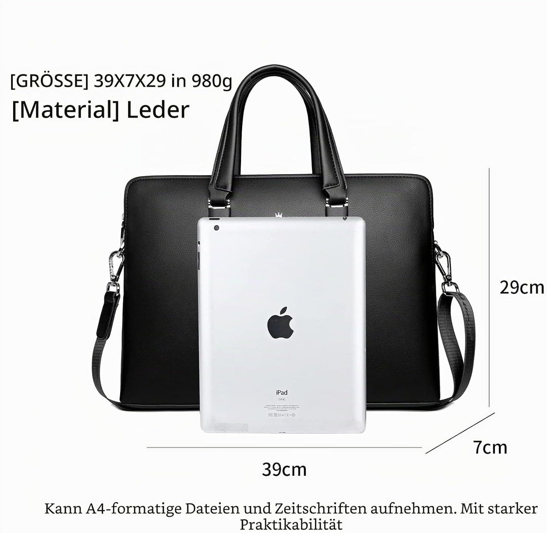 FSD.WG Herren Business Tasche,Wasserdichte Leder Aktentasche,Schulter Laptop Business Tasche für Bus