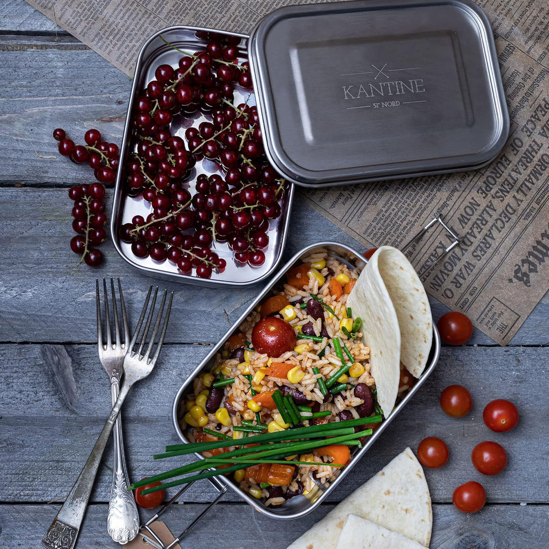 Kantine 51° Nord Lunchbox aus Edelstahl, Auslaufsichere Brotdose, Bento Box für Erwachsene & Kinder,