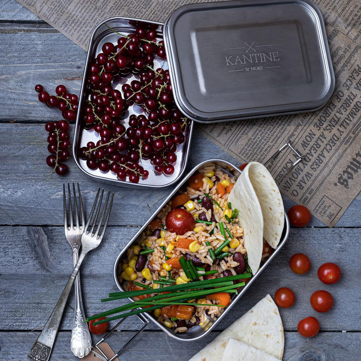 Kantine 51° Nord Lunchbox aus Edelstahl, Auslaufsichere Brotdose, Bento Box für Erwachsene & Kinder,