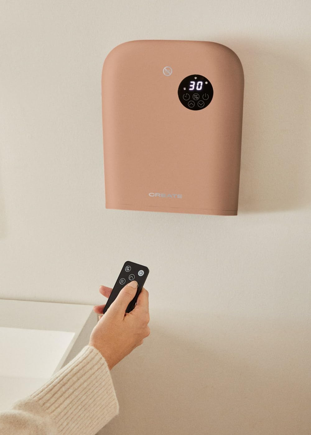 CREATE/WARM WALL/Wand- oder Bodenheizung mit WLAN Mokka/App-Steuerung, bis zu 20m², Öffnungsfenstere