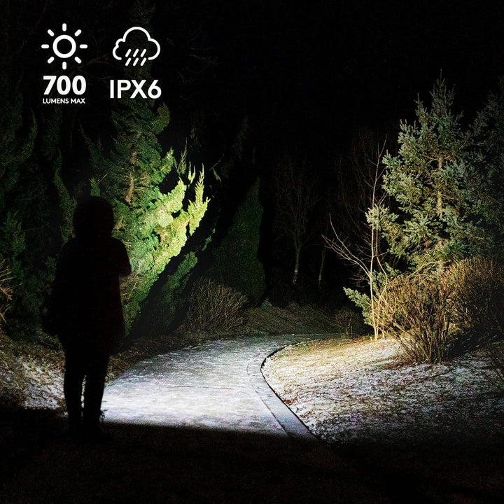 RovyVon E7U Schlüsselanhänger-Taschenlampe, leuchtet im Dunkeln, Dual-Power 700 Lumen, mit Lockout-M
