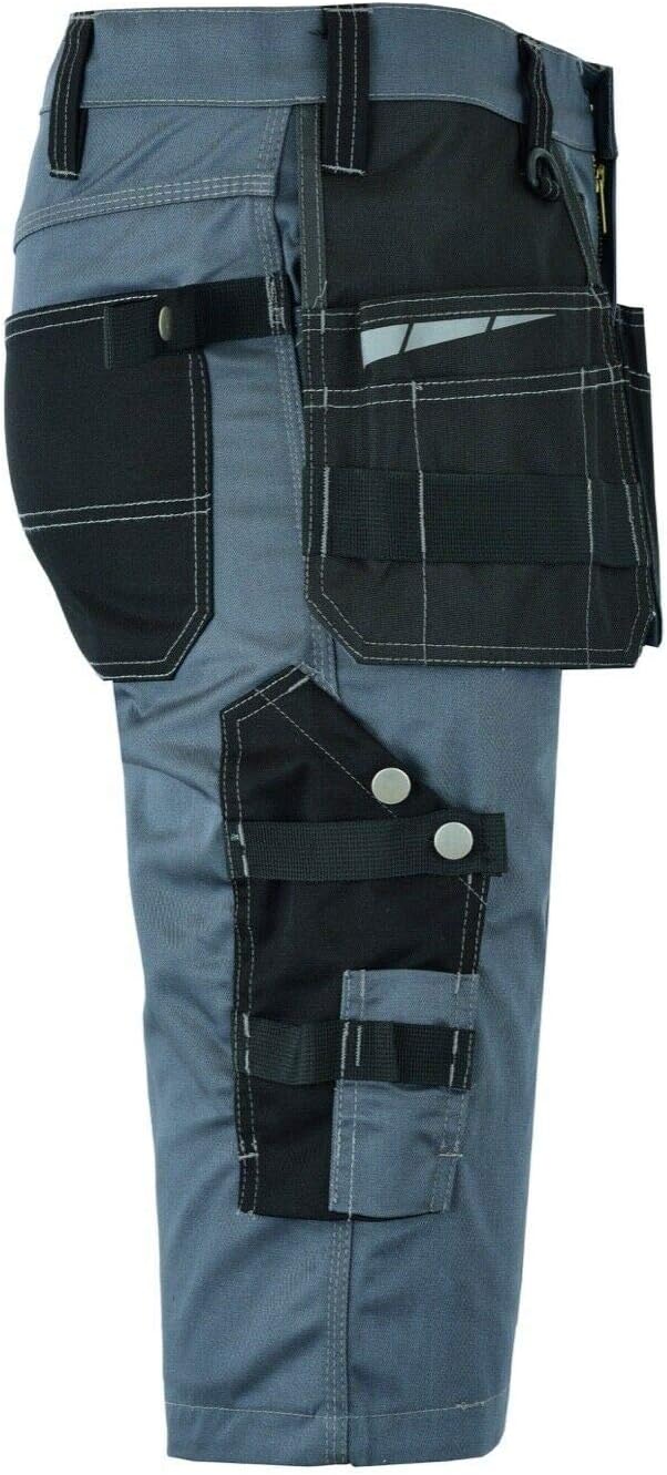 MS9 Herren Arbeitsshorts Kurze Arbeitshose Cargoshorts mit Holstertaschen Werkzeugtaschen Multifunkt