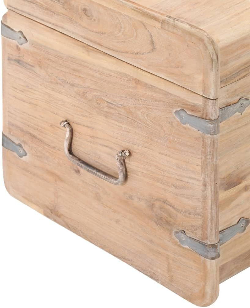 vidaXL Akazienholz Massiv Truhe Abschliessbar Nachttisch Aufbewahrungsbox Holzkiste Nachtschrank Hol