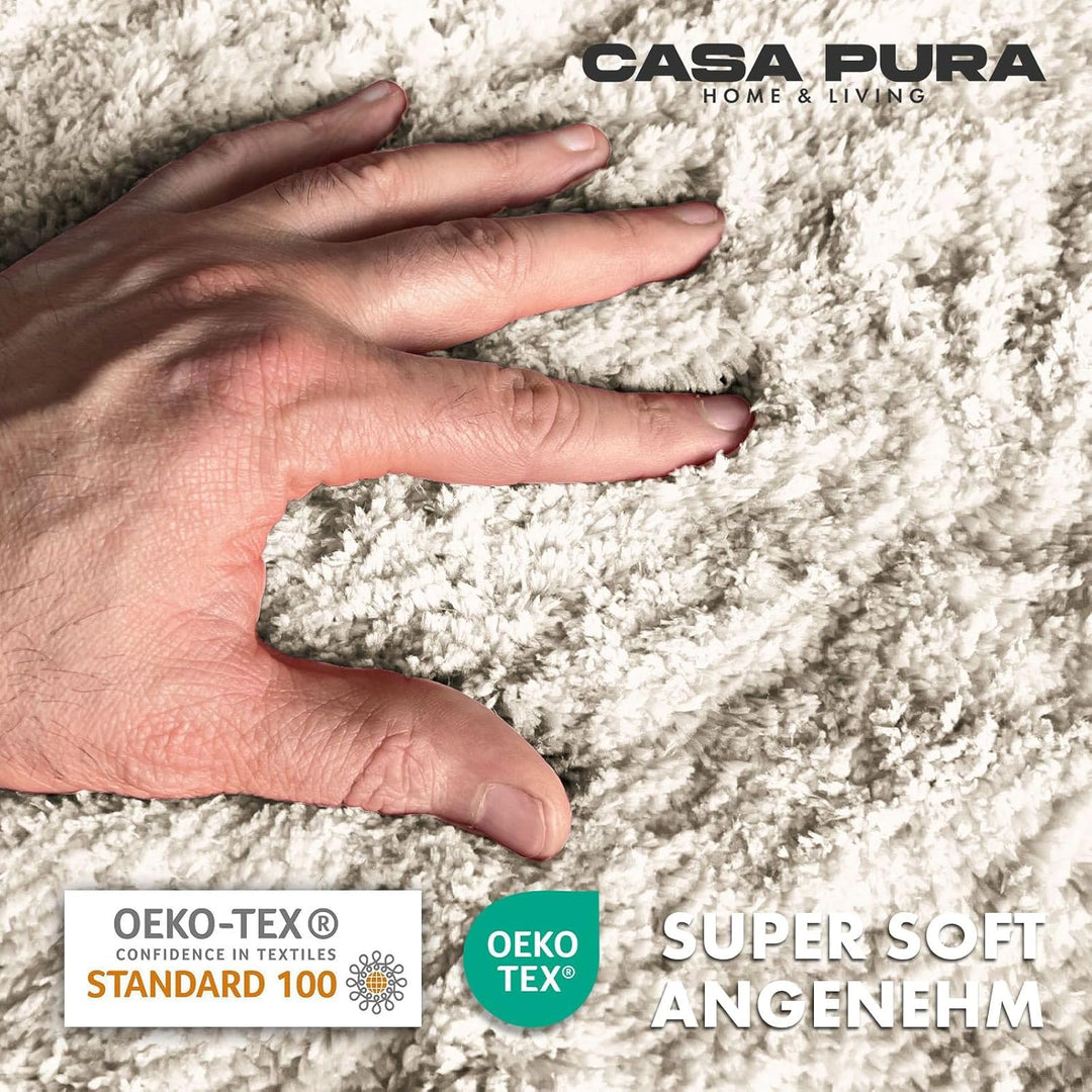 casa pura Badematte Hochflor Sky Soft - Weicher, Flauschiger Badezimmerteppich in Shaggy-Optik - Bad