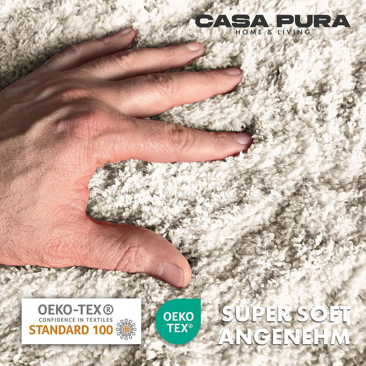 casa pura Badematte Hochflor Sky Soft - Weicher, Flauschiger Badezimmerteppich in Shaggy-Optik - Bad