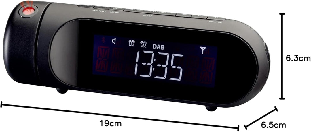 Majestic RS 119P DAB DAB/DAB+/FM Radiowecker LCD-Display, Projektion einstellbar, USB Ladeanschluss,