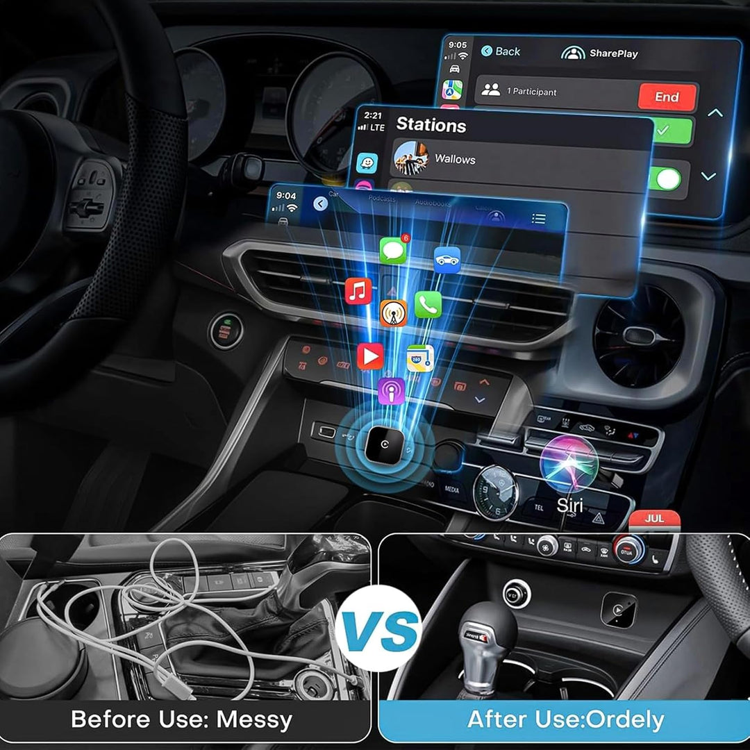 Wireless CarPlay Adapter,2 In 1 Wireless CarPlay & Android Auto Adapter,2025 Verbessertes drahtloses