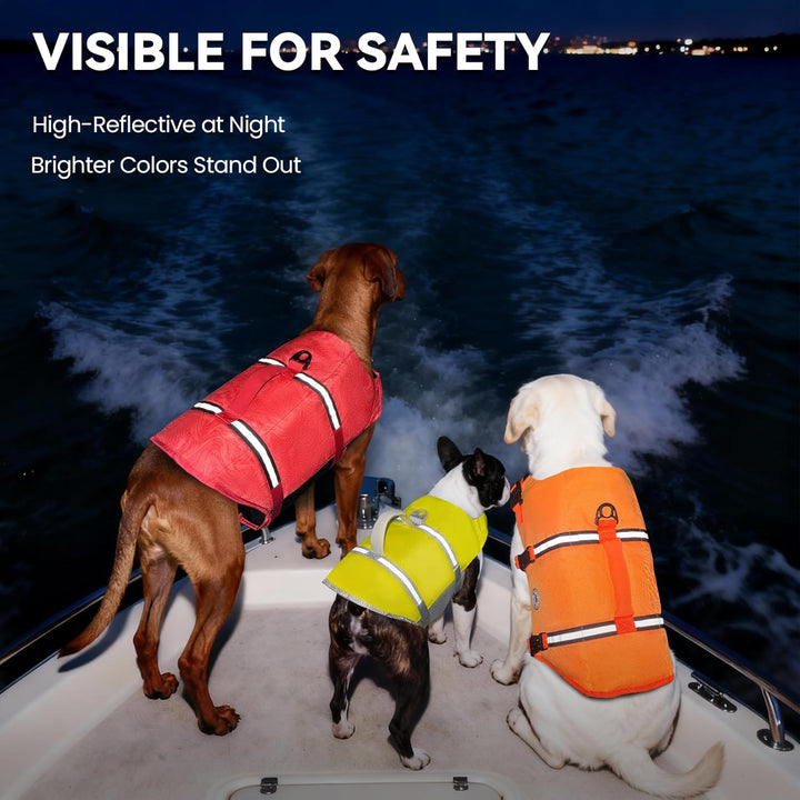 VIVAGLORY Ripstop Hunde Rettungsweste für Kleine Mittel Grosse Hunde Bootfahren, Hund Schwimmweste m