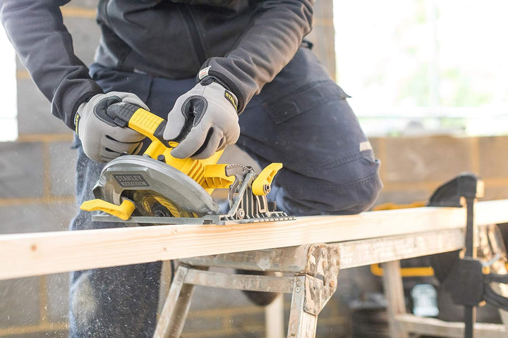 Stanley FatMax Handkreissäge FME301K (1650 Watt, 66 mm / 50 mm (90°/45°), mit Parallelanschlag, Durc