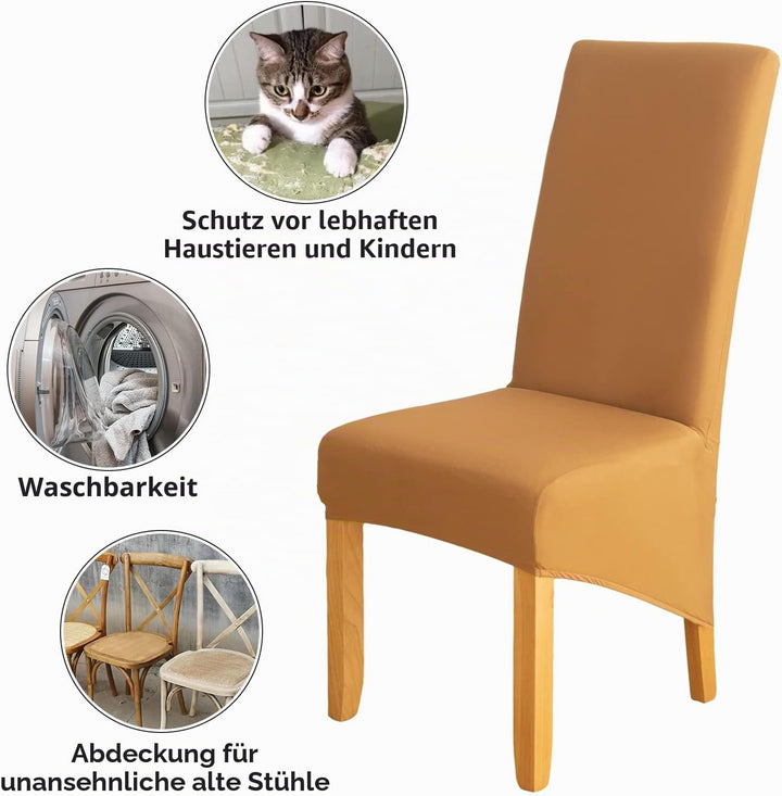 Stuhlhussen 4er Set Stuhlüberzug Elastizität Spandex Universal-Hussen für Stühle Moderne und Elegant
