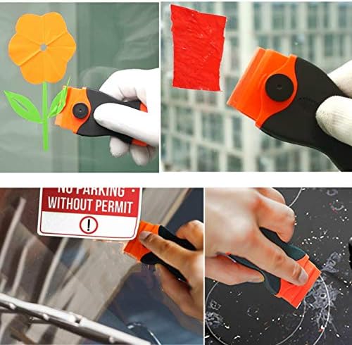 EHDIS Kunststoff Schaber mit 100 Kunststoff klingen, kunststoffspachtel Plastik Schaber für Aufklebe