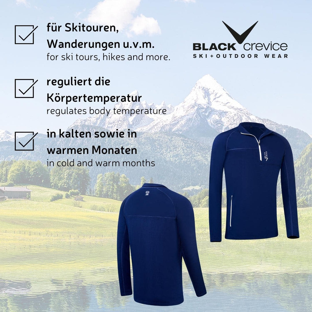 Black Crevice Herren Merino Skirolli I Hochwertiger Merino-Skipullover I Rolli für Herren aus 70% Me