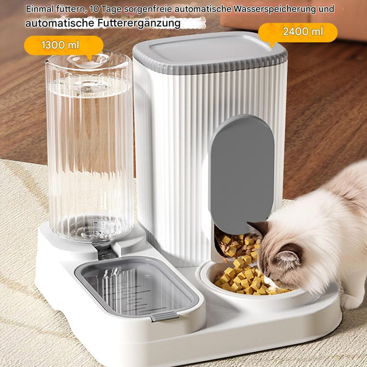 Automatischer Haustierfütterer - Katzenfutter Spender & Wasserspender,2 In 1 Fütterungsstation Mit F
