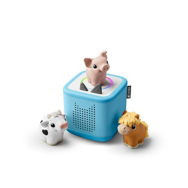 tonies® Starter Set Toniebox 2 – Himmelblau, My First Bauernhof Hörfigur, Interaktiver Audioplayer f