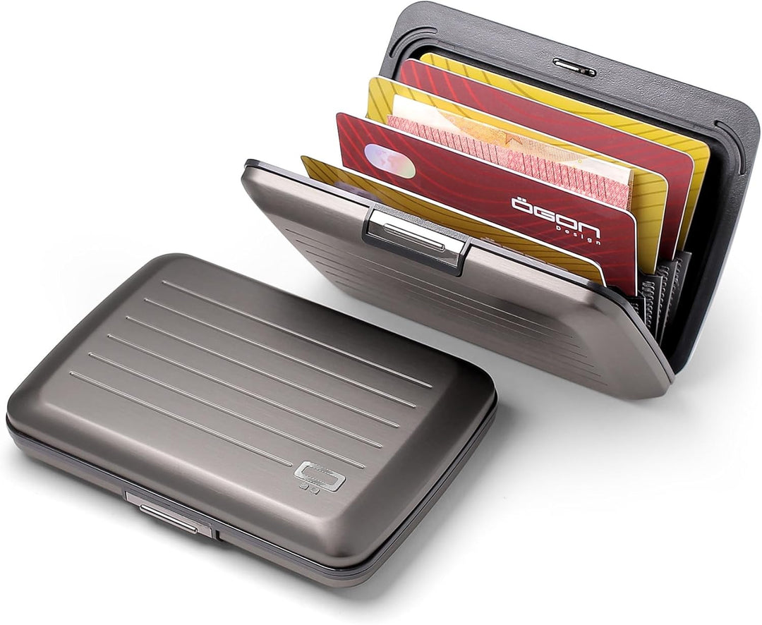 ÖGON Smart Wallets - Geldbörse aus Aluminium Stockholm V2 – Verschluss aus Metall – RFID-Kartenhalte