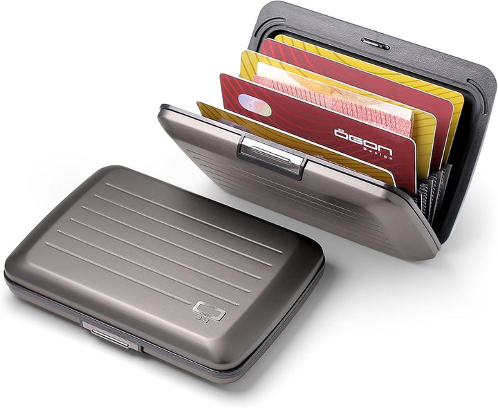 ÖGON Smart Wallets - Geldbörse aus Aluminium Stockholm V2 – Verschluss aus Metall – RFID-Kartenhalte
