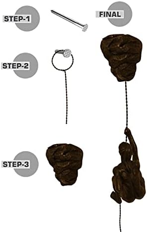 3 x grosse Bronze Klettern Abseiling Männer hängende Ornament Figuren Klettern Männer Wandbehang Fig