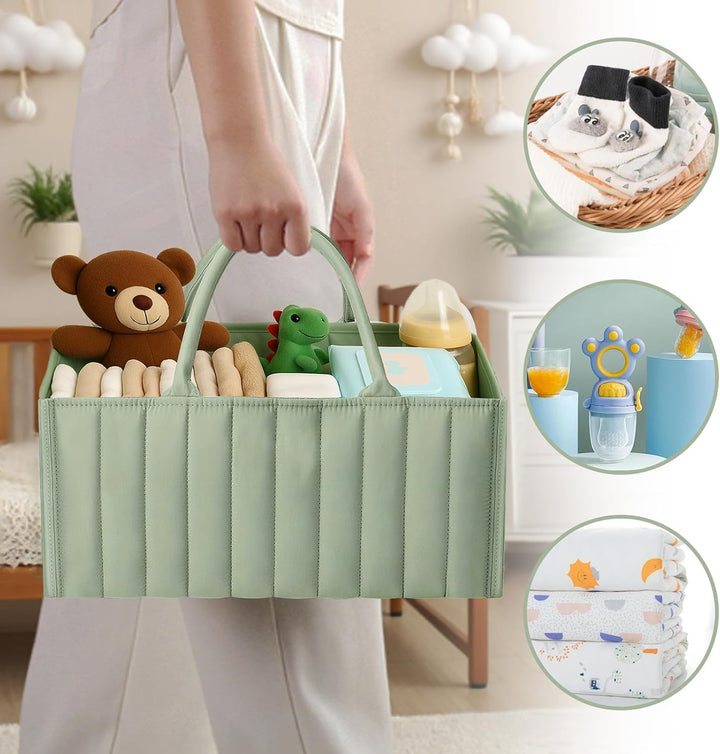Zyluniy Baby Wickel Organizer für Wickelutensilien, Baby Windel Caddy Organizer, Windel Caddy mit Fä