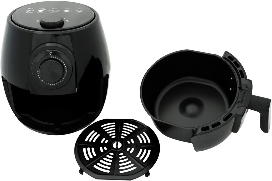 Heissluft Fritteuse DESKI 3,5 Liter 1400 W schwarz glänzend