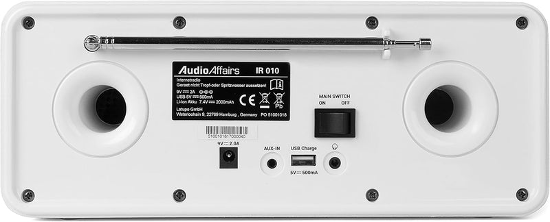 IR 010 Internetradio, Dab Radio mit Bluetooth und WLAN, Digitalradio mit LC-Farbdisplay, Akku, integ