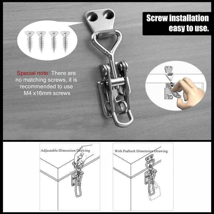 TONAUP Spannverschluss Edelstahl Set, 6 Stück M5 Klein Kniehebelspanner Kistenverschluss, Verstellba