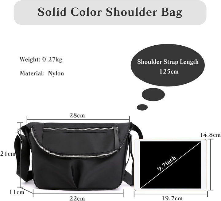 PORRASSO Damen Schultertasche Casual Umhängetasche Nylon Multi Tasche Handtasche Frauen Crossbody Ba