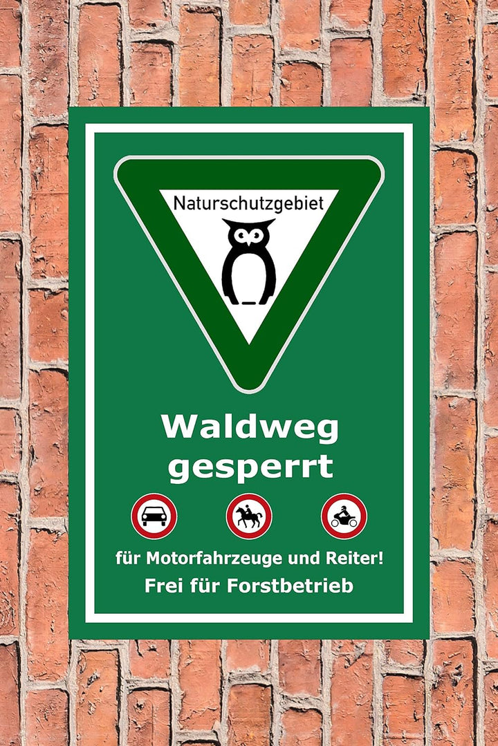 Melis-Folienwerkstatt Schild Naturschutzgebiet Waldweg - 60x40cm - Bohrlöcher - 3mm Aluverbund – 20